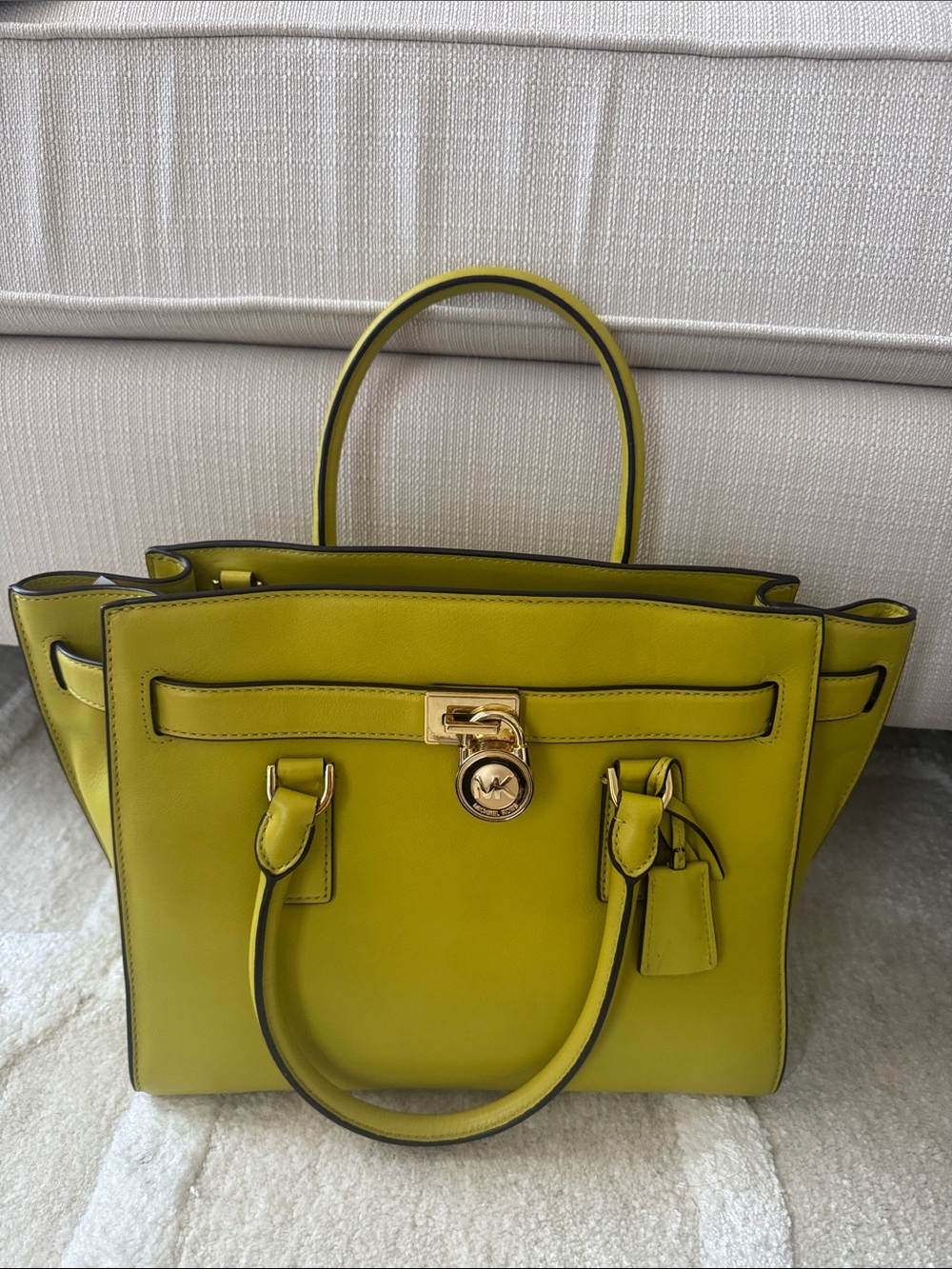 Michael Kors Leather Tote Shoulder Bag With Straps